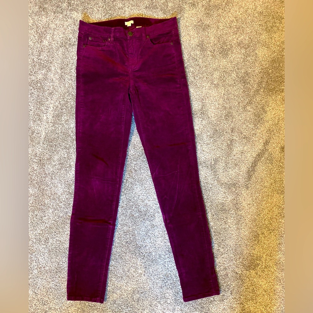 J Crew skinny velvet-style stretch pant
